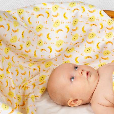 Пеленки фланелевые Чудо-чадо для новорожденных «ЗасыпайКа» 90х120см оранжевый 3 шт