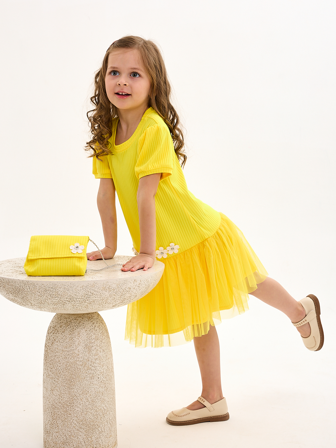 Платье Mil Art kids 1902201542DRESS-BAG-YELLOW - фото 1