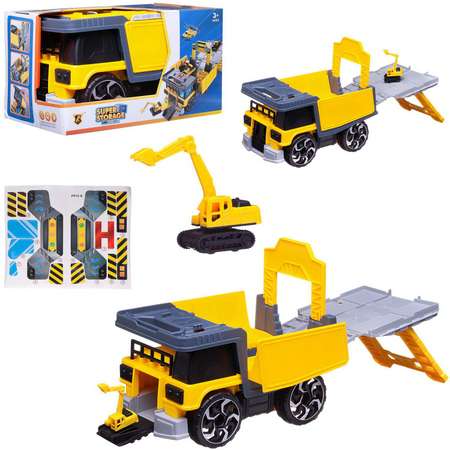 Игровой набор Junfa Самосвал трансформер грузовой с машинками