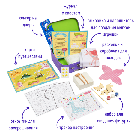 Чемоданчик для творчества Бумбарам игровой набор для девочек Я люблю единорогов