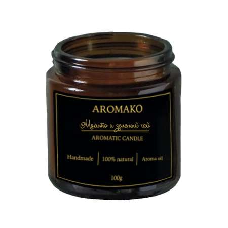 Ароматическая свеча AromaKo Мохито и зеленый чай 100 гр