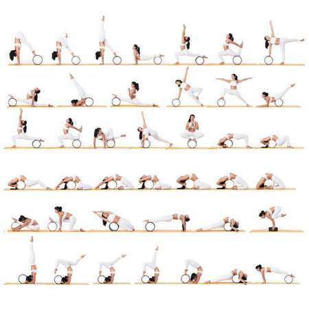 Колесо для йоги STRONG BODY фитнеса и пилатес 30 см х 12 см черно-розовое