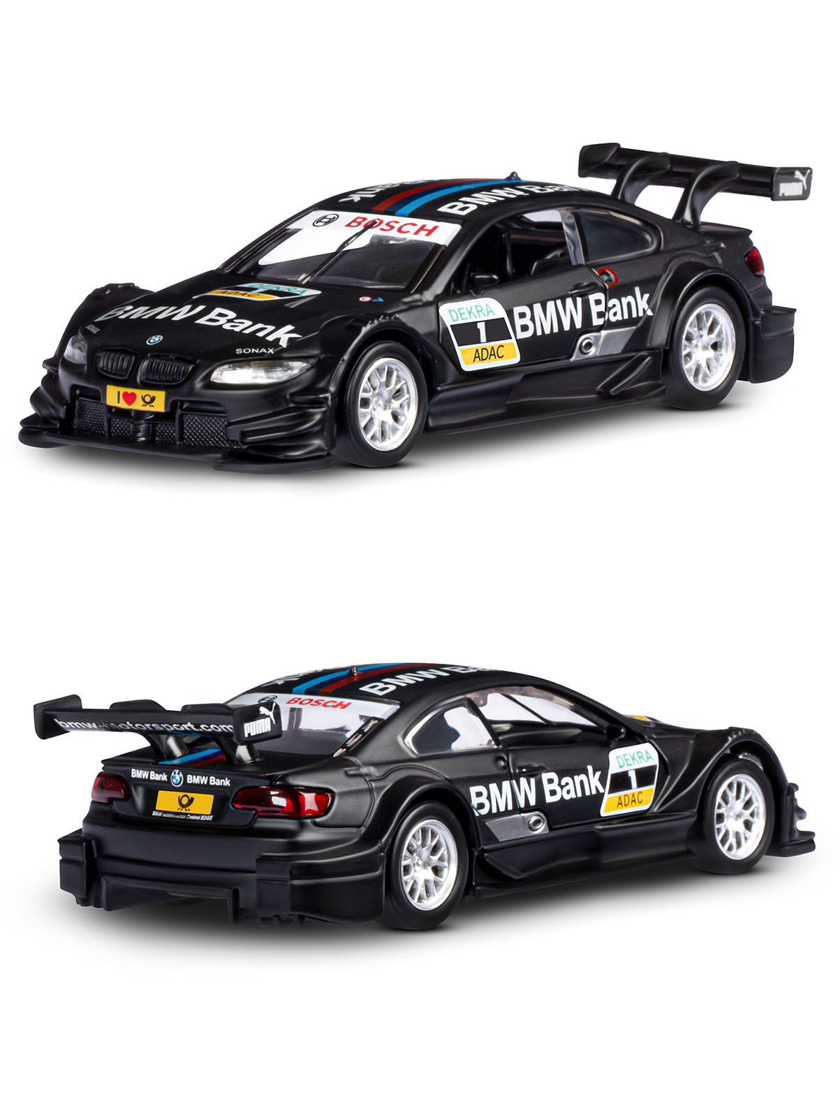 Машинка металлическая АВТОпанорама BMW M3 DTM черный инерция 1:42 JB1251209 - фото 5