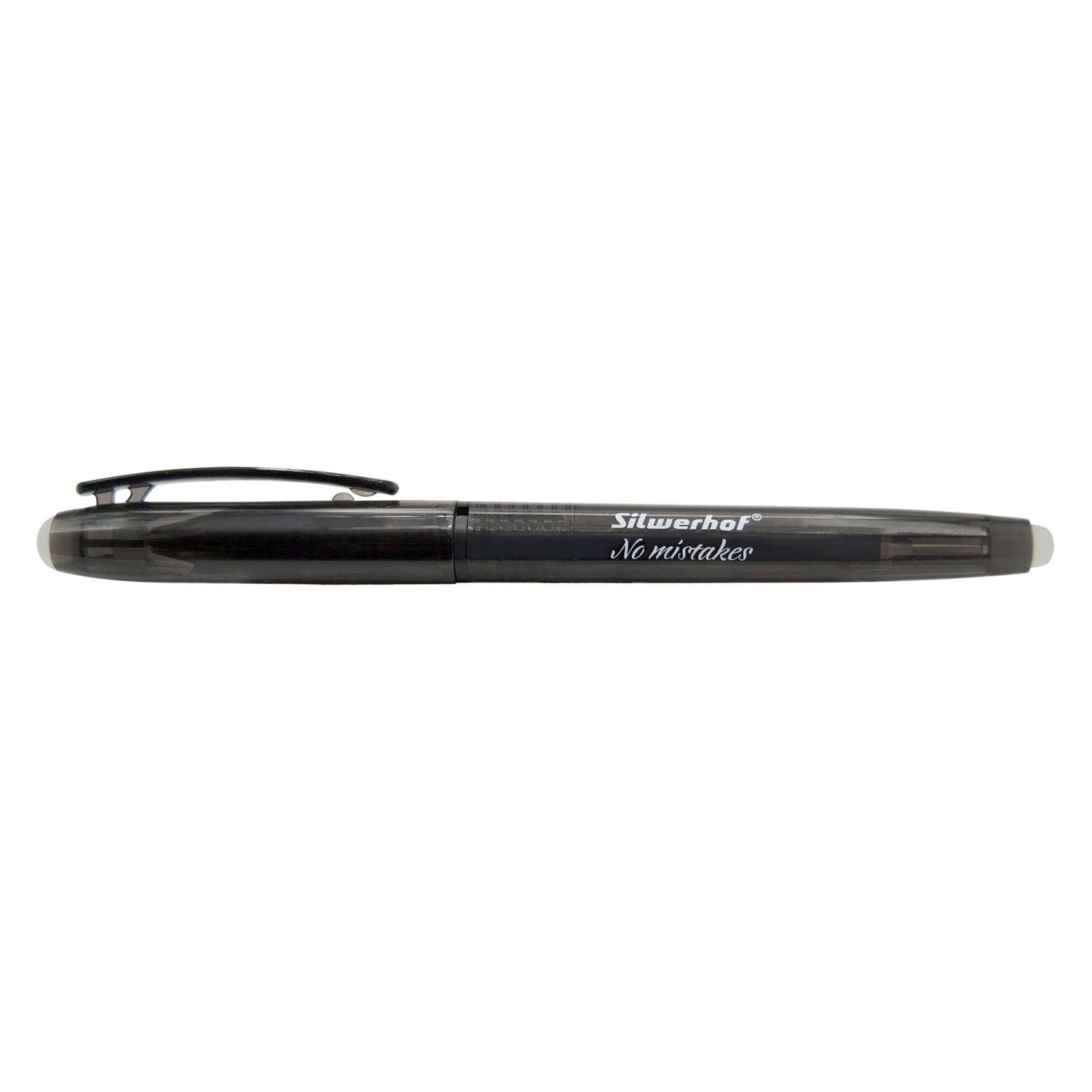 Ручка гелевая Silwerhof с ластиком Черная 1073300 - фото 1