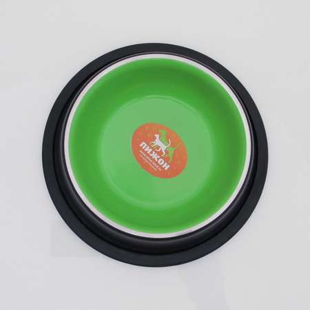 Миска Пижон с нескользящим основанием двухцветная для котят 225 мл зеленая