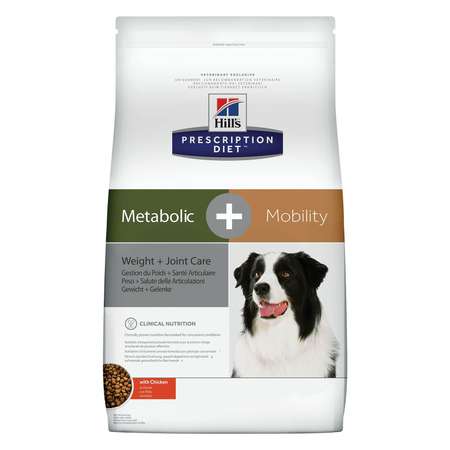 Корм для собак HILLS 12кг Prescription Diet Metabolic Mobility Weight Joint Care для коррекции веса и здоровья суставов с курицей сухой