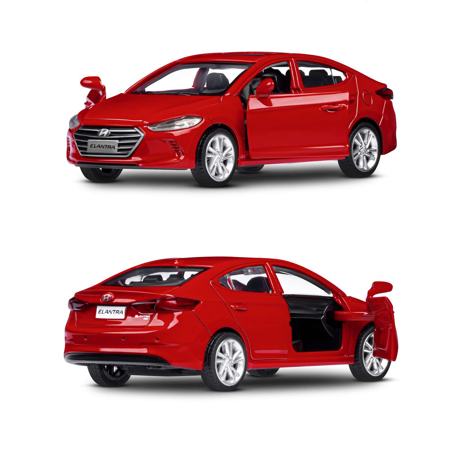 Машинка металлическая АВТОпанорама игрушка детская 1:40 Hyundai Elantra красный инерционная JB1251440 - фото 6