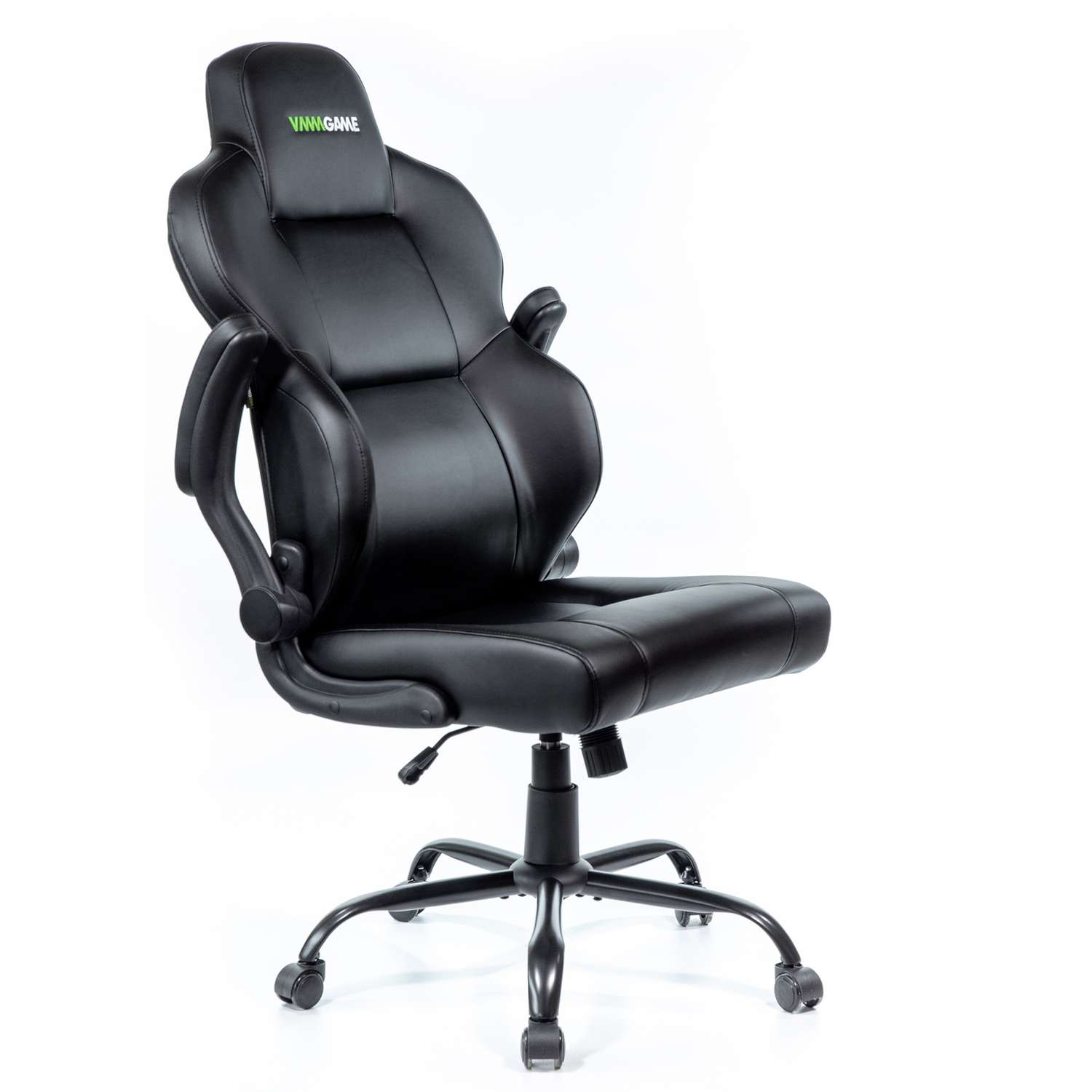 Кресло компьютерное VMMGAME UNIT кожа Черно - черный - фото 5