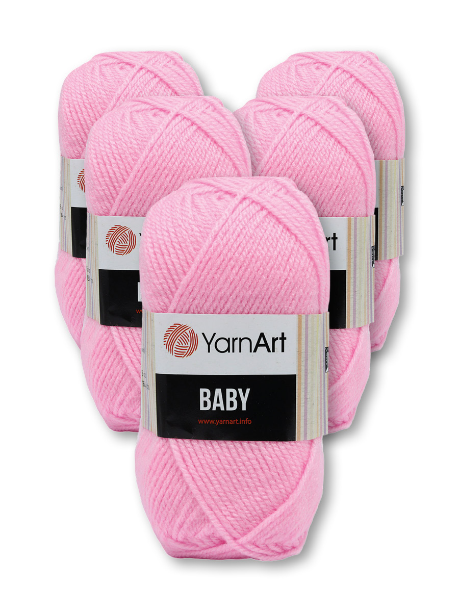 Пряжа для вязания YarnArt Baby 50 гр 150 м акрил мягкая детская 5 мотков 217 светло-розовый - фото 6