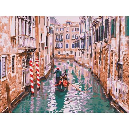 Картина по номерам на картоне ТРИ СОВЫ По каналам Венеции