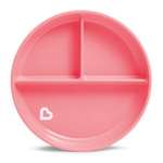 Тарелка Munchkin детская на присоске секционная Stay Put розовая