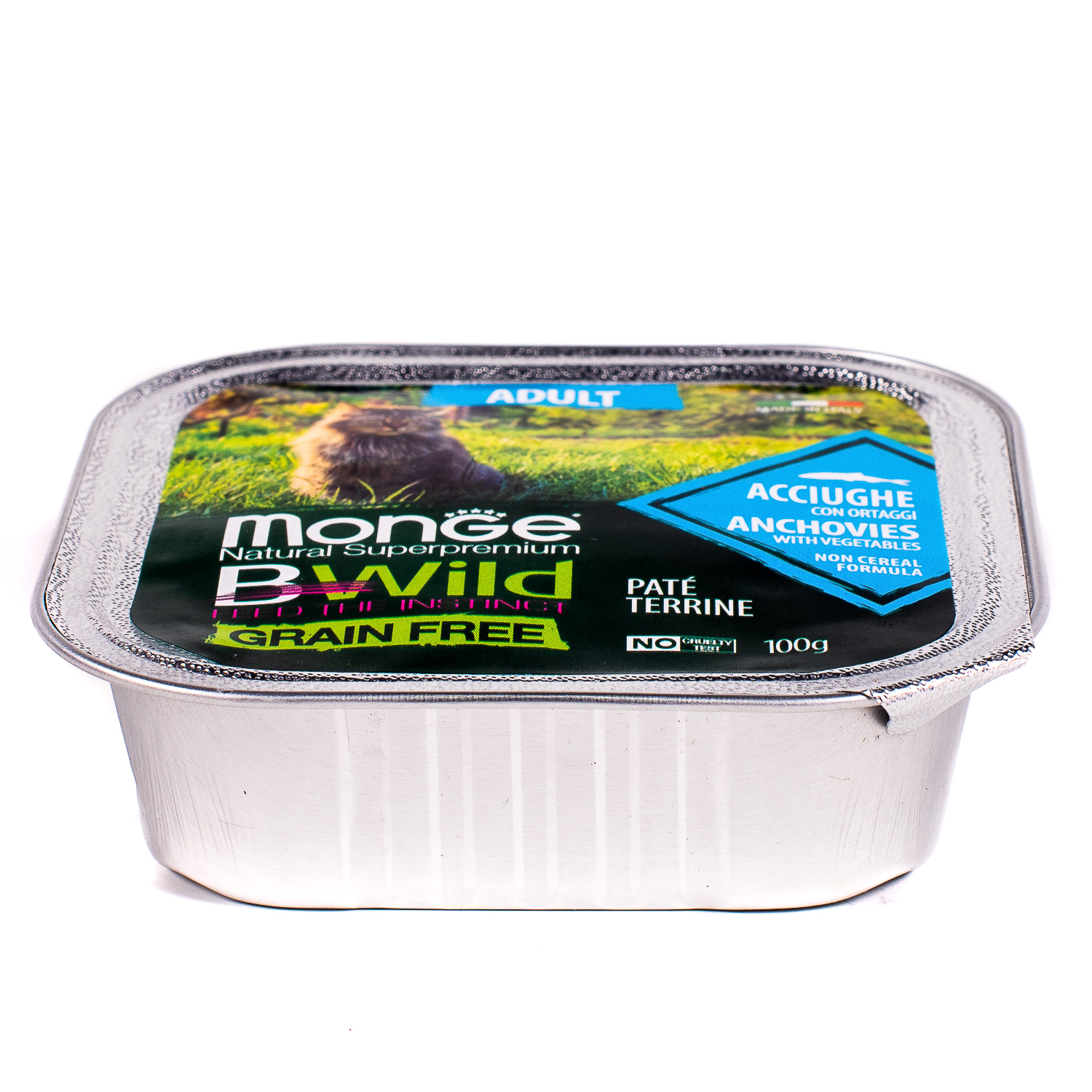 Корм для кошек MONGE BWild Grain free из анчоусов с овощами консервированный 100г - фото 4