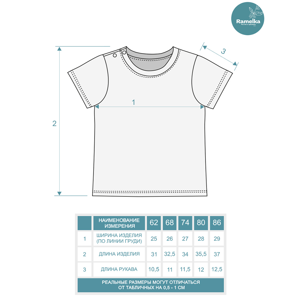 Футболка 2 шт Ramelka 0490 листья зелени/горох - фото 13
