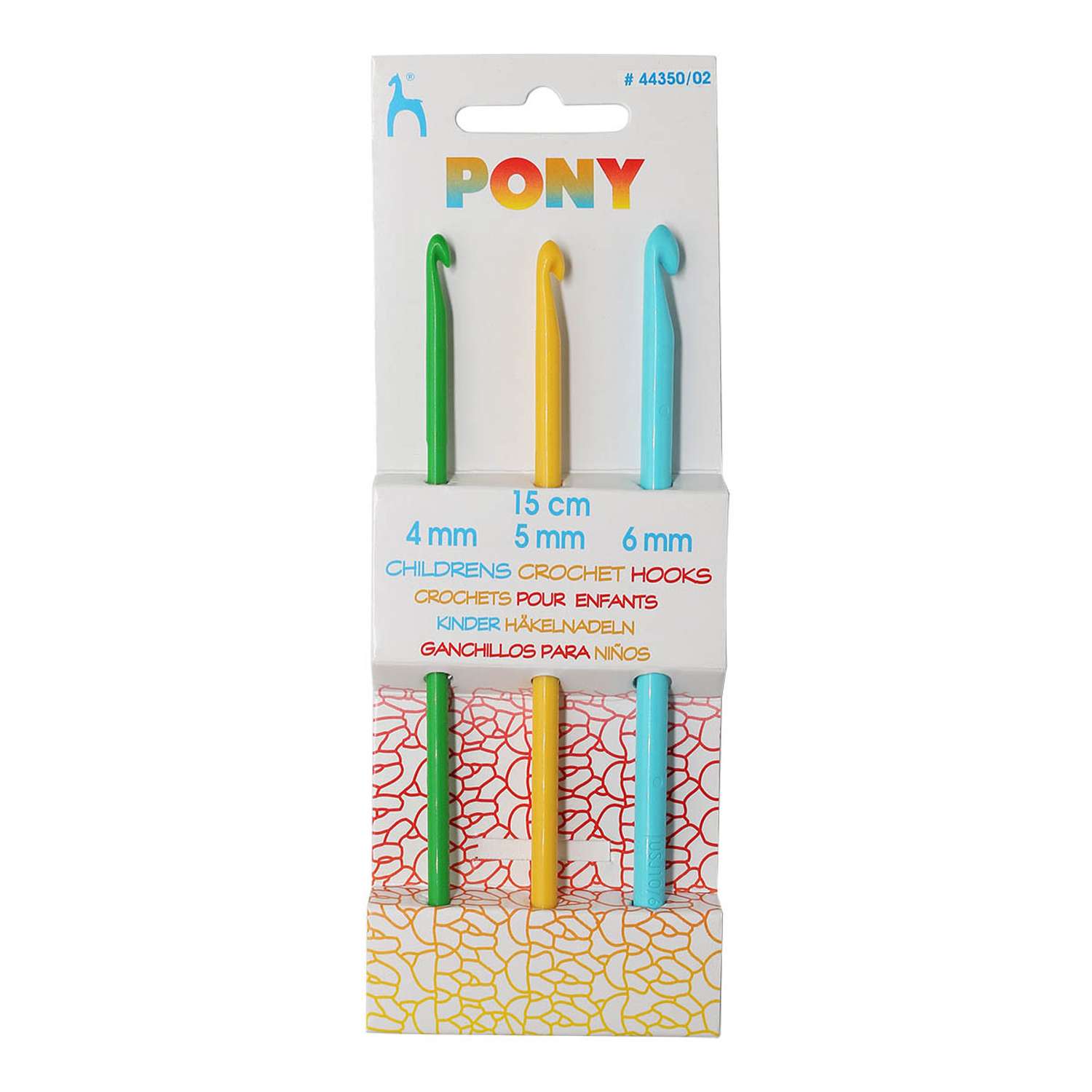 Набор крючков для вязания Pony пластиковых для начинающих цветные для шерсти хлопка акрила 4-5-6 мм 1 44350 - фото 3