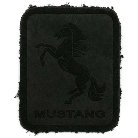 Термоаппликация Галерея нашивка заплатка Mustang 3.5х4.4 см из замши для ремонта и украшения одежды черный