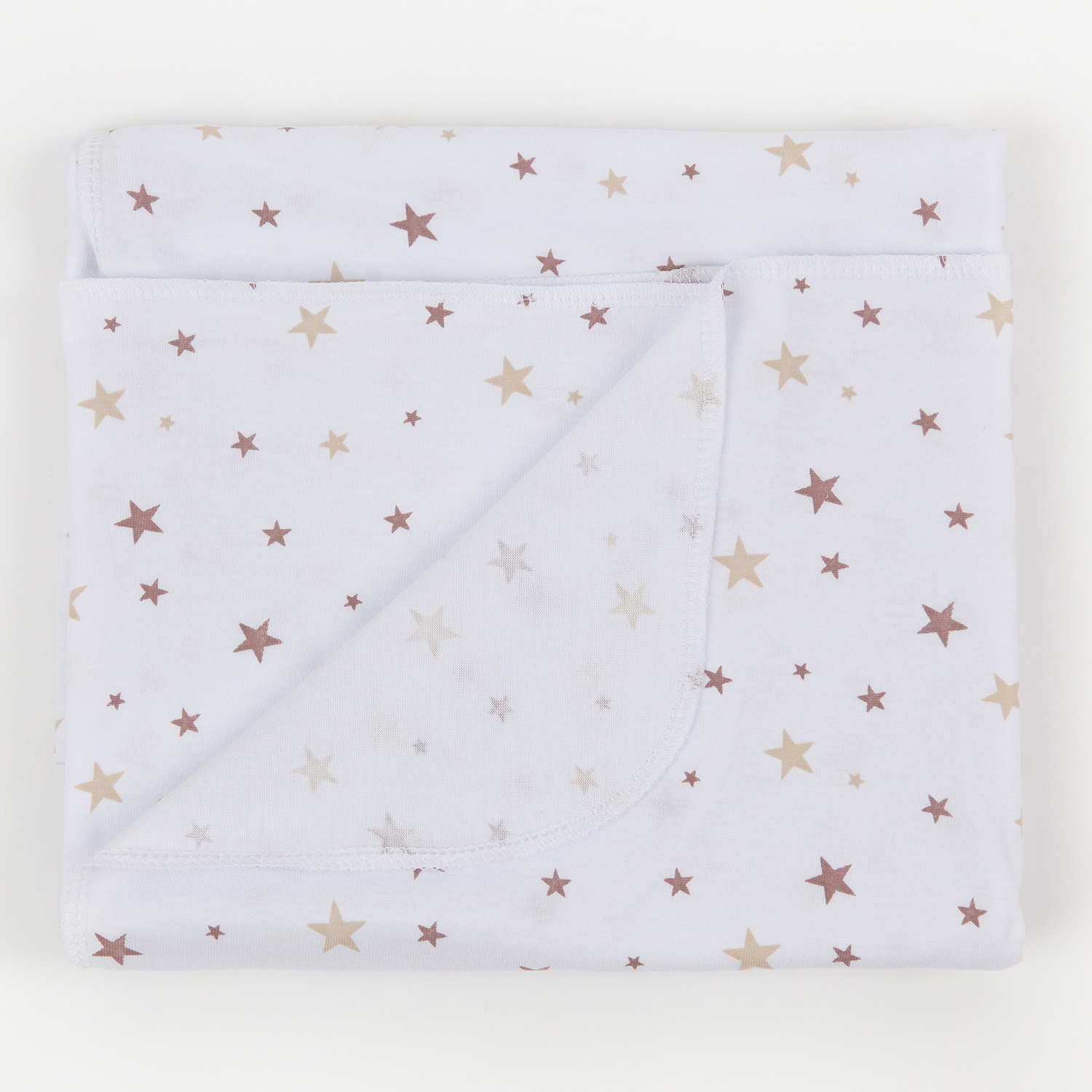 Набор пеленок трикотажных inlovery для новорожденных «Легкость» звезды/бежевый 95х120 см 2 шт - фото 3