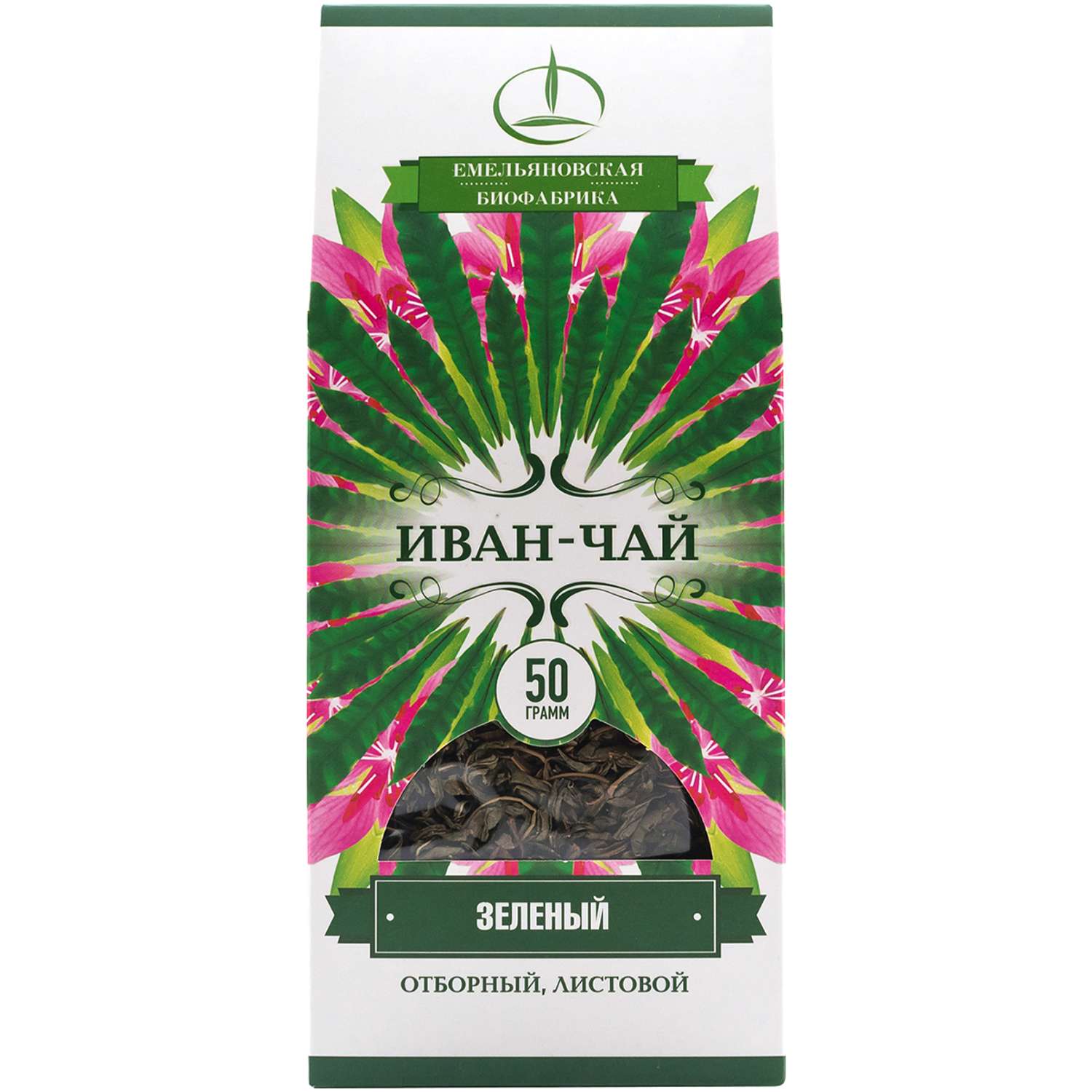 Иван-чай Емельяновская Биофабрика зеленый листовой 50 г - фото 1