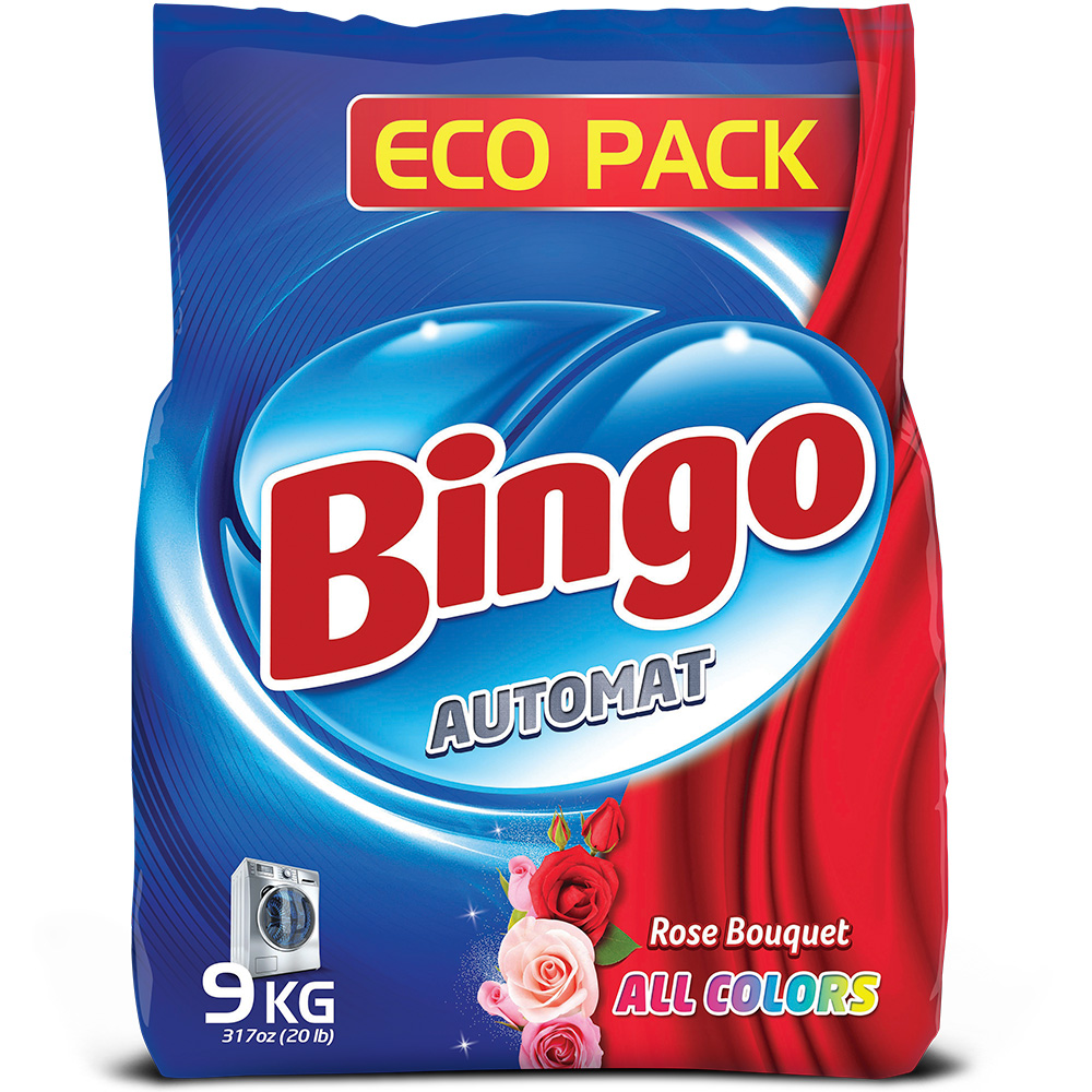 Стиральный порошок Bingo Автомат ALL COLORS для цветного белья с ароматом розы 9 кг - фото 1