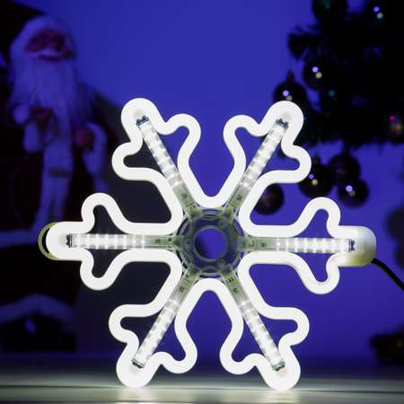 Фигура BABY STYLE Снежинка белый с эффектом белого пульсирования LED гибкий неон улица 30 см