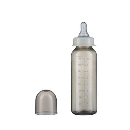 Бутылочка для кормления ПОМА 250 мл Серый ПП силикон быстрый поток с 6 месяцев