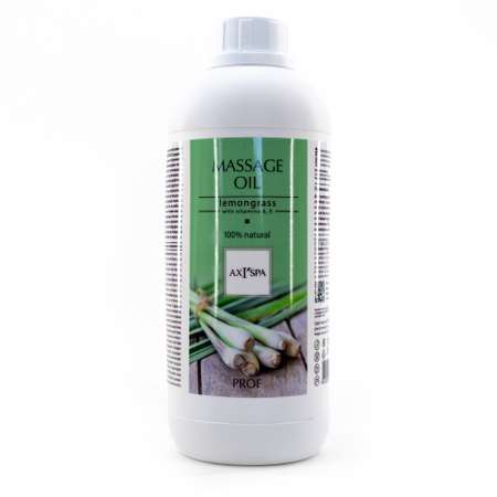 Масло массажное AXIONE для тела Lemongrass натуральное гипоаллергенное антицеллюлитное антиоксидантное 1000 мл
