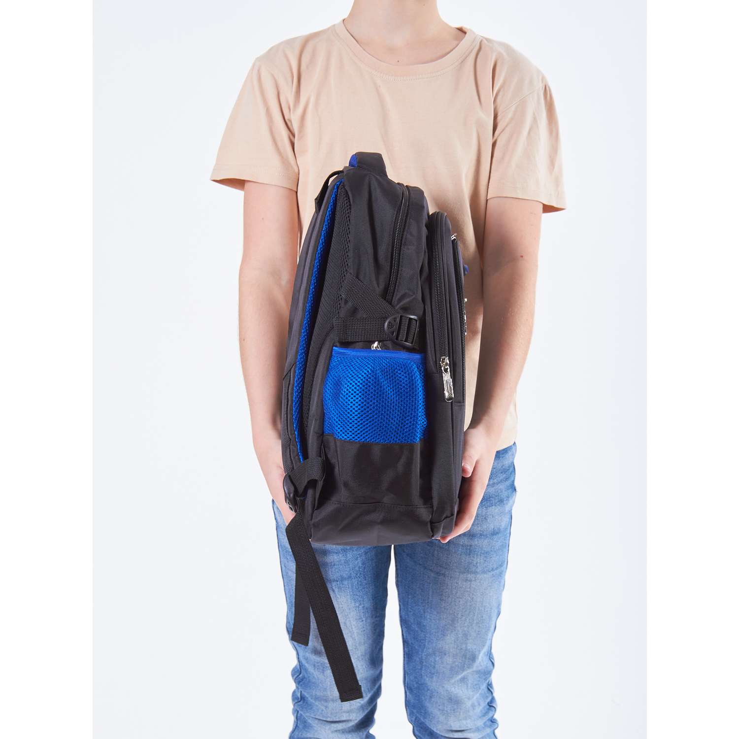Рюкзак школьный Evoline Черный синий EVO-157-2 - фото 6