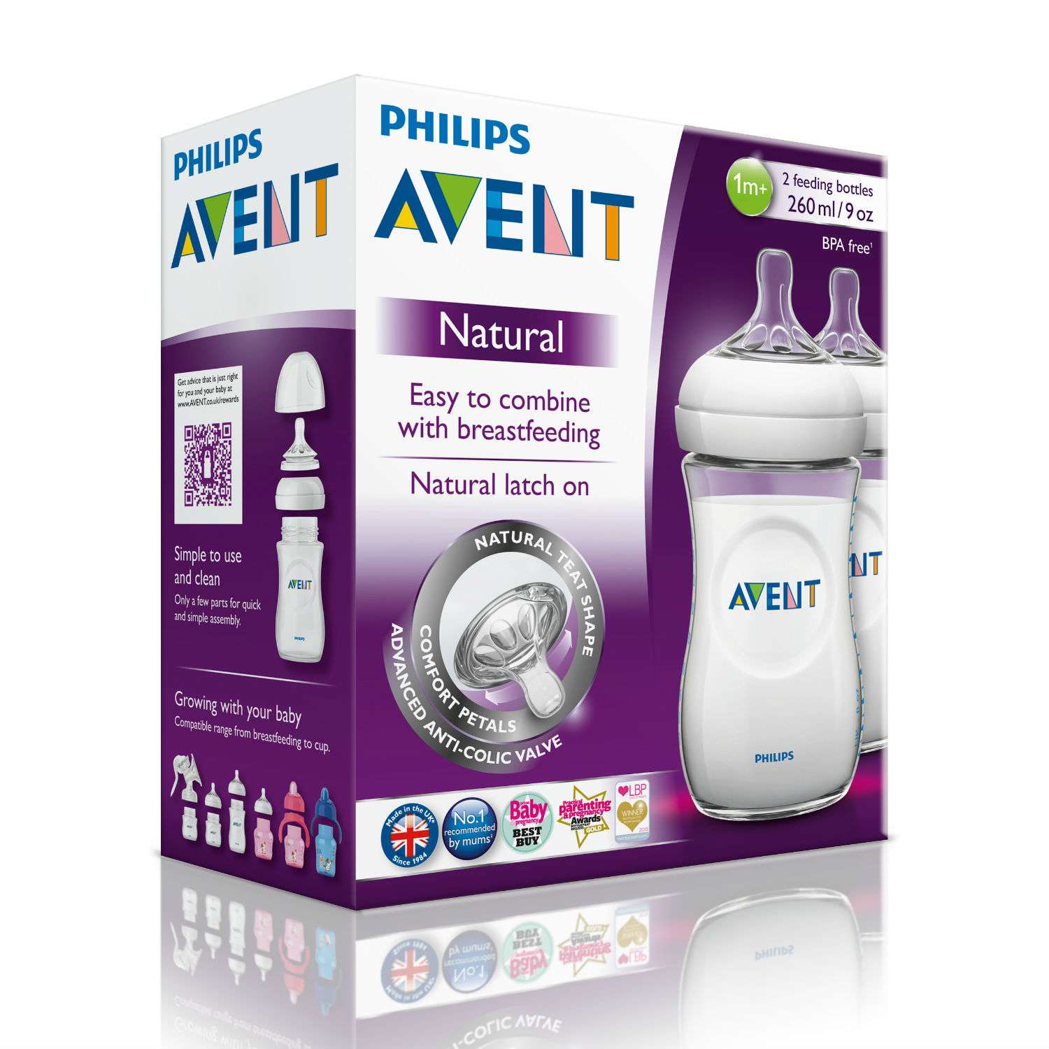 Бутылочка Philips Avent Natural 1 мес+ 260 мл 2 шт SCF693/27 - фото 6