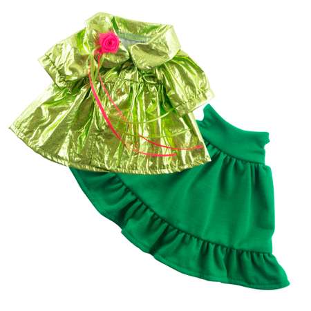 Одежда для кукол BUDI BASA Зеленое платье и блестящий плащ для Зайки Ми 25 см OStS-361