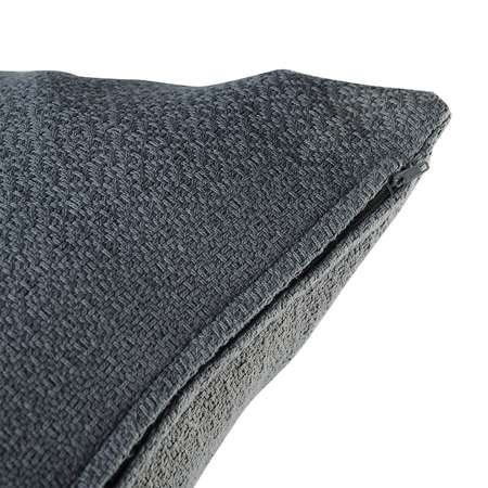 Подушка Tkano декоративная из хлопка фактурного плетения темно-серого цвета 45х45