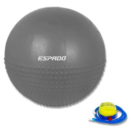 Мяч гимнастический Espado полумассажный 75см антивзрыв серый ES3224