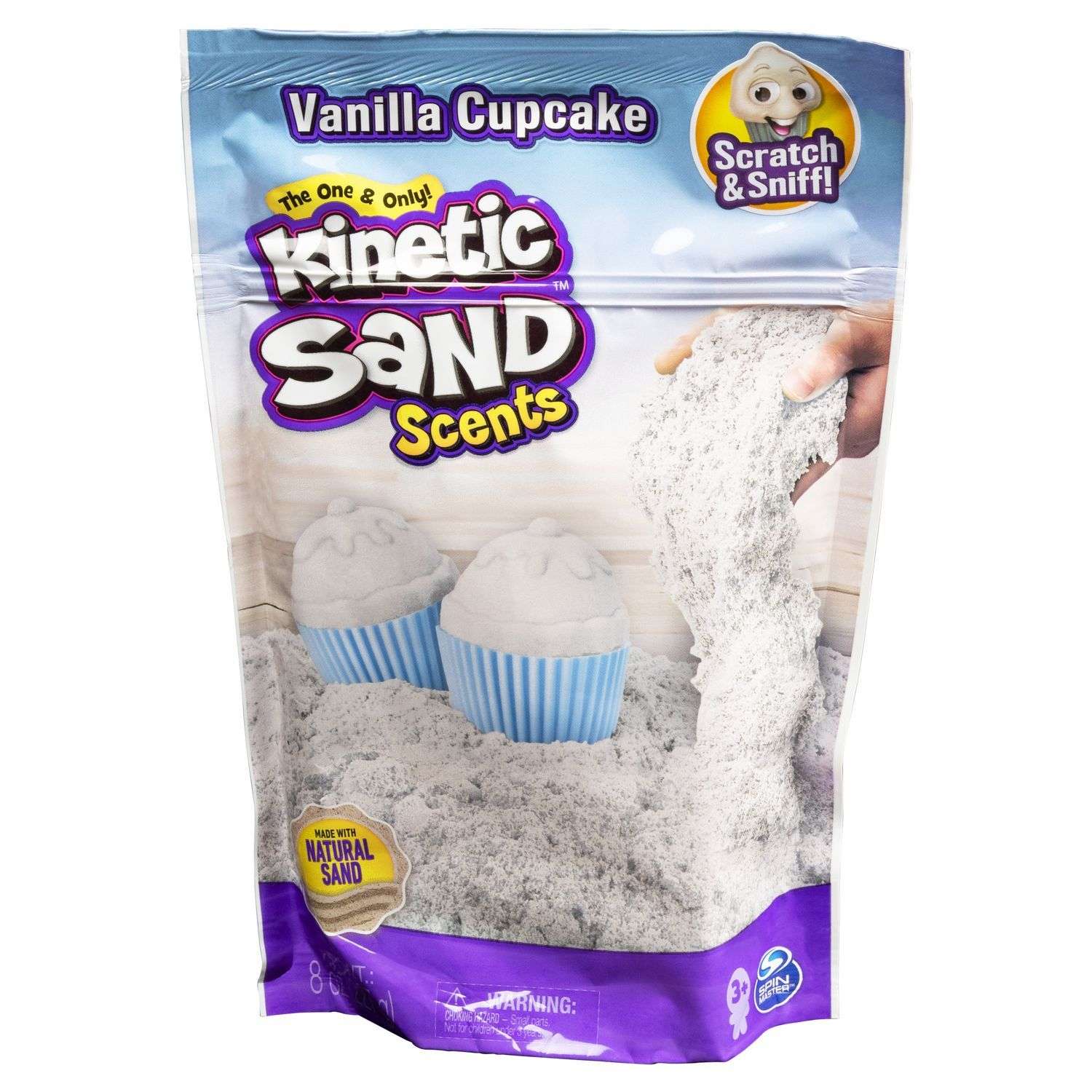 Песок для лепки Kinetic Sand VanillaCpcke ароматизированный 227г 6053900/20117330 - фото 1
