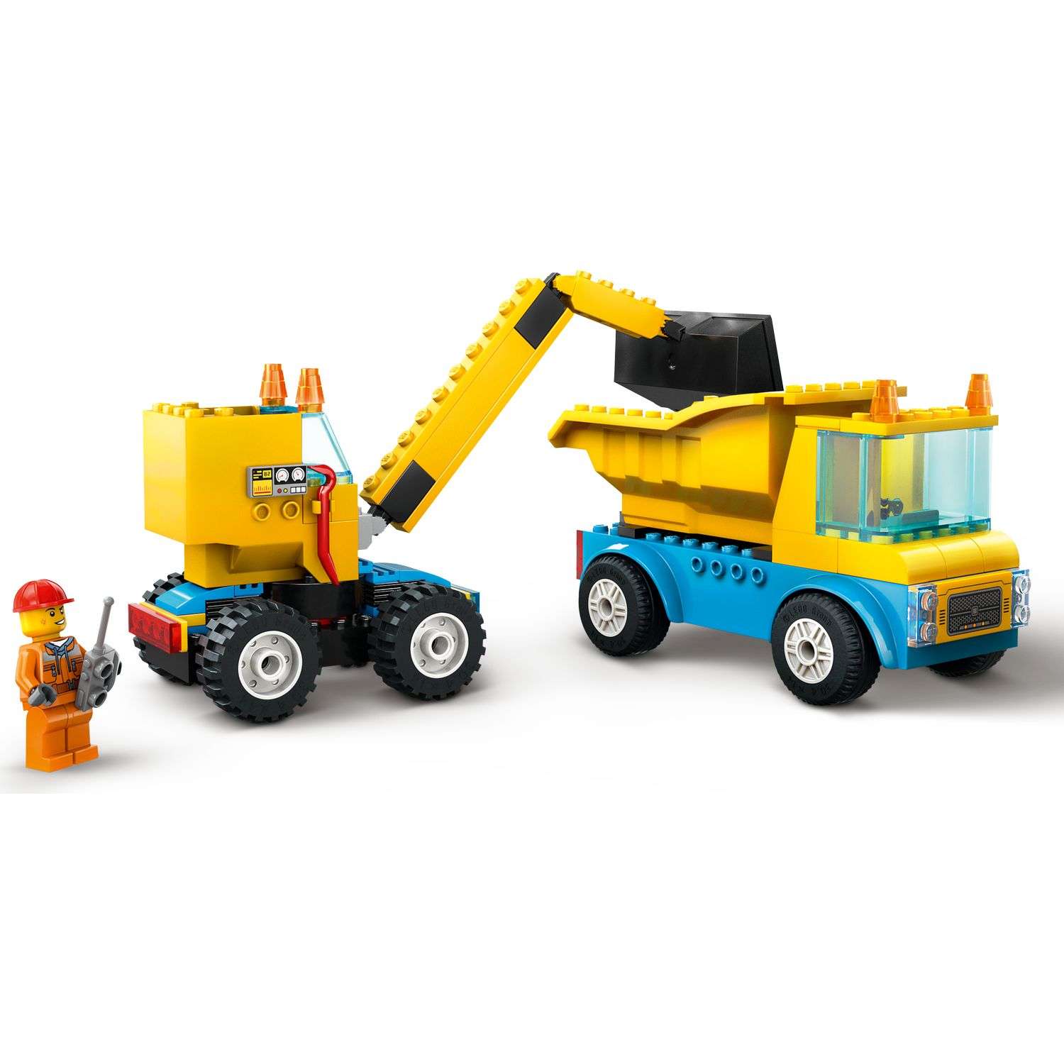 Конструктор LEGO City Construction Trucks and Wrecking Ball Crane 60391 - фото 3