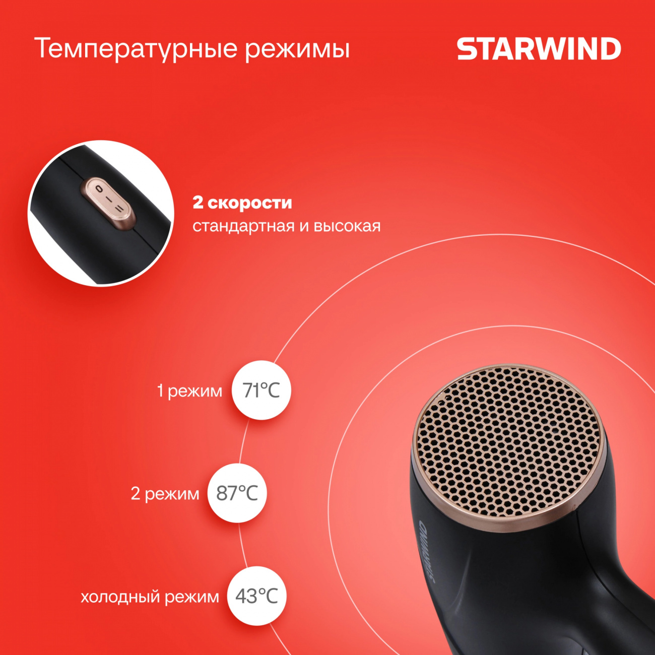 Фен StarWind SHD 6055 - фото 7