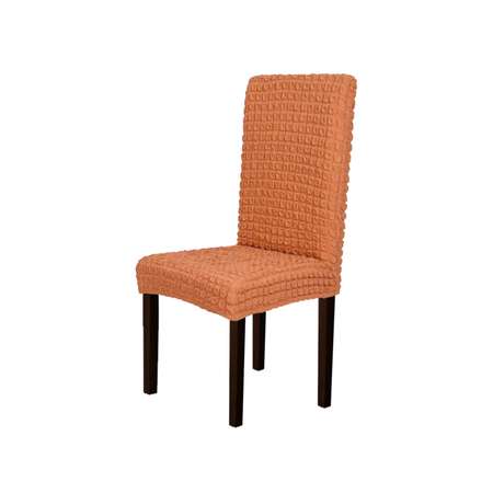 Чехол на стул LuxAlto Коллекция Жатый ситец светло-коричневый