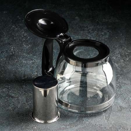 Чайник Доляна стеклянный заварочный «Иллюзия» 1 25 л с металлическим ситом