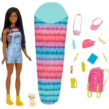Набор игровой Barbie Бруклин Кемпинг кукла с питомцем и аксессуарами HDF74