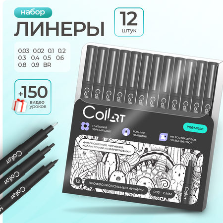 Линеры 12 шт черные CoLLart профессиональные