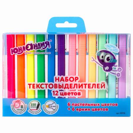 Набор текстовыделителей Юнландия 12шт Colorstar