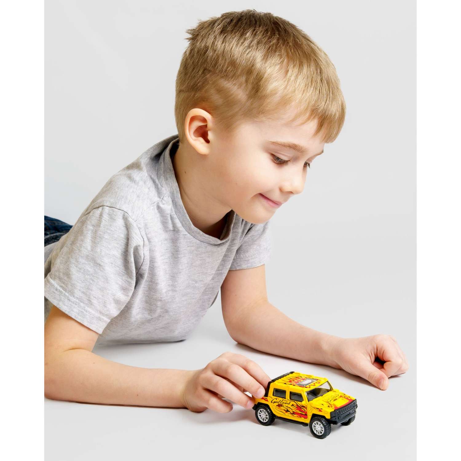 Машинка AUTOGRAND Pickup желтая детская металлическая с инерционным механизмом развивающая крутая 12 см 88545 - фото 3