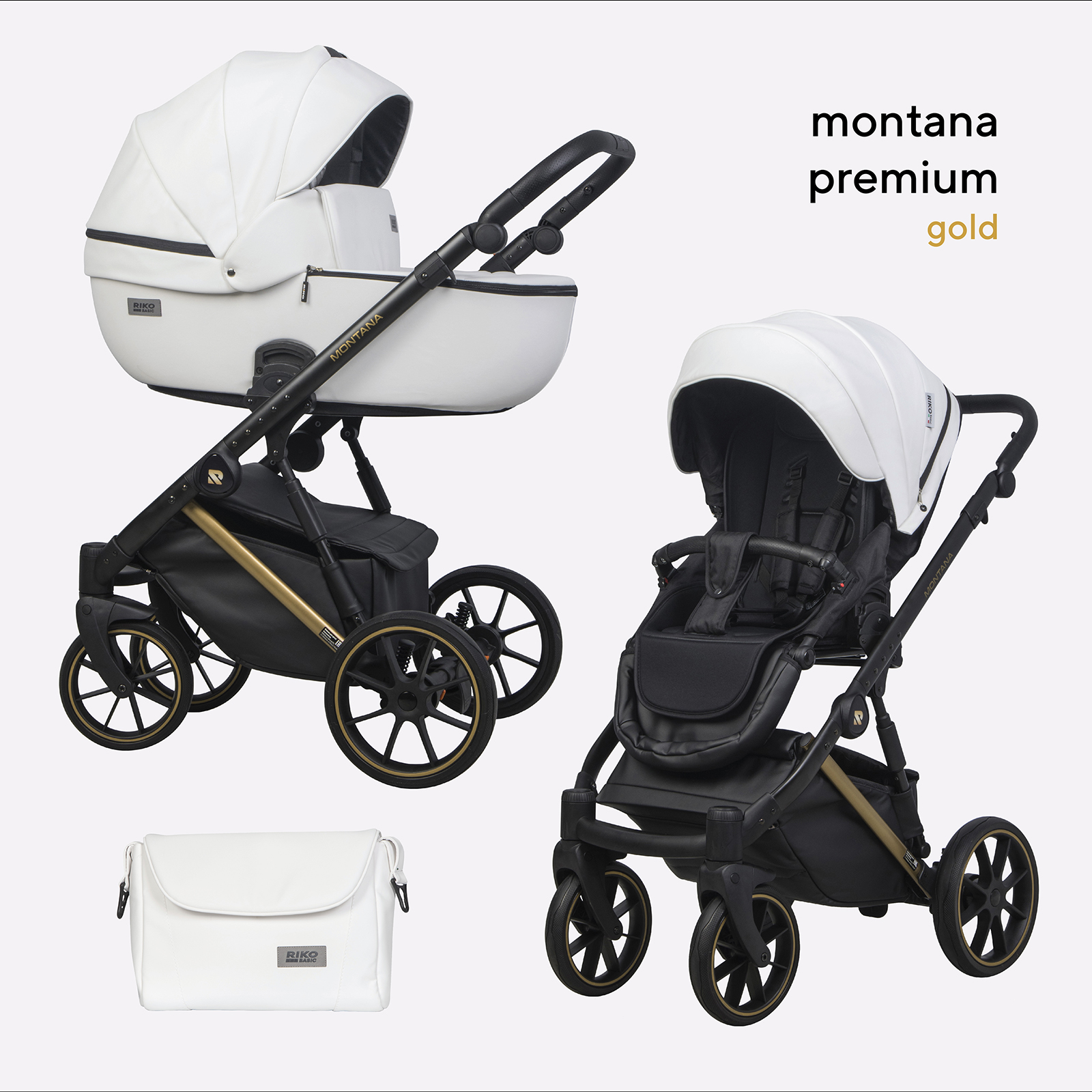 Коляска 2в1 Riko Basic Montana Premium Gold - фото 1