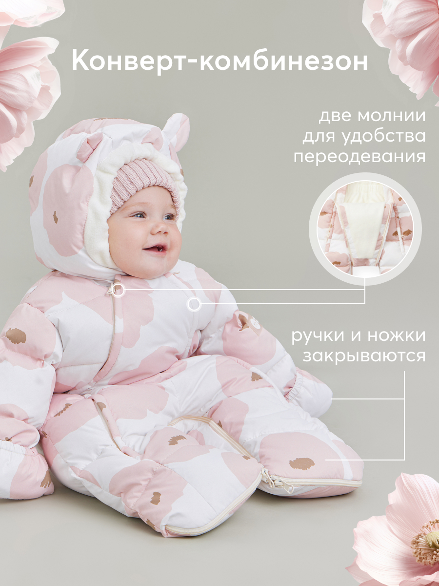 Комбинезон-трансформер HAPPY BABY 89030_pink(flower) - фото 4