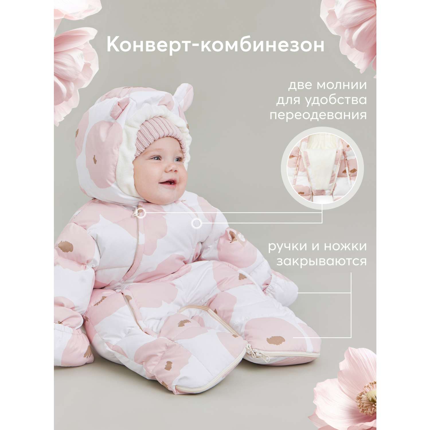 Комбинезон-трансформер Happy Baby 89030_pink(flower) - фото 4