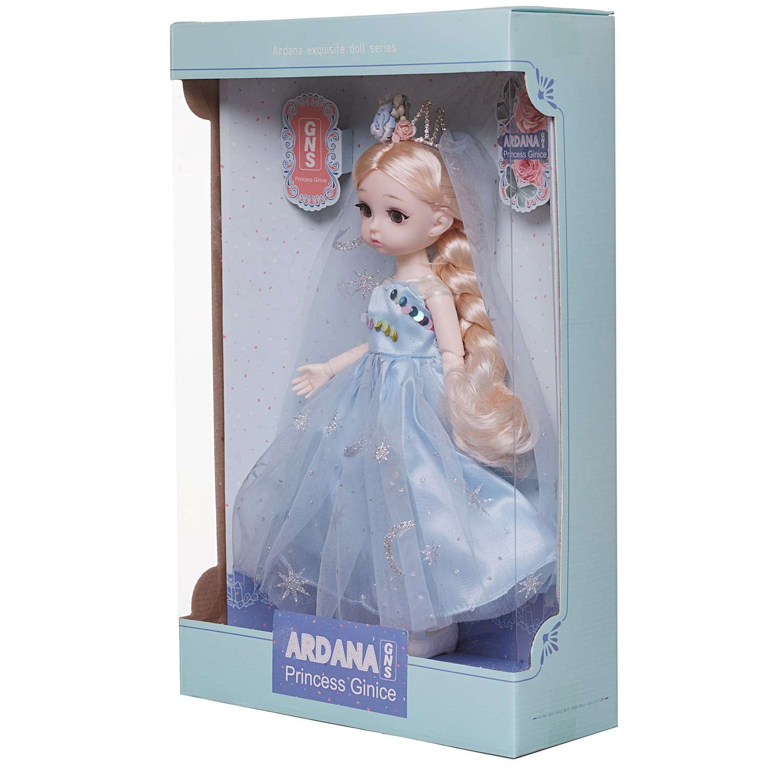 Кукла Junfa Ardana Princess с короной в роскошном голубом платье 30 см WJ-36572/голубое - фото 2
