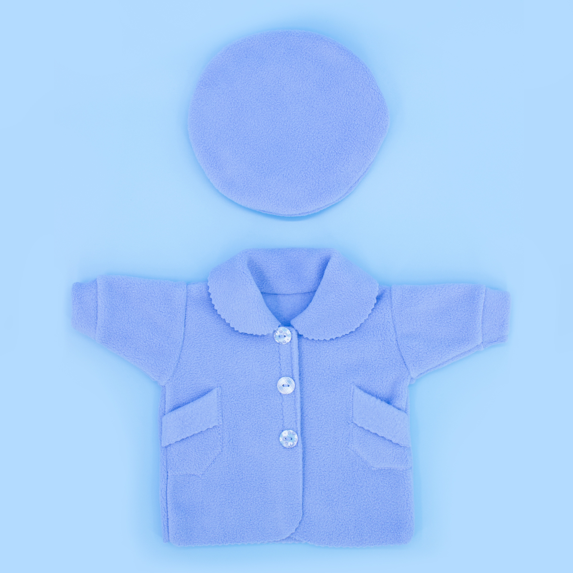 Комплект одежды Модница Пальто с беретом для пупса 43-48 см 6119 голубой 6119голубой - фото 18