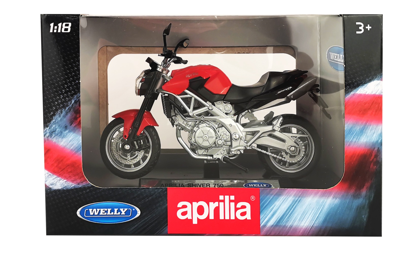 Мотоцикл WELLY 1:18 Aprilia Shiver 750 красный 12832PW - фото 2