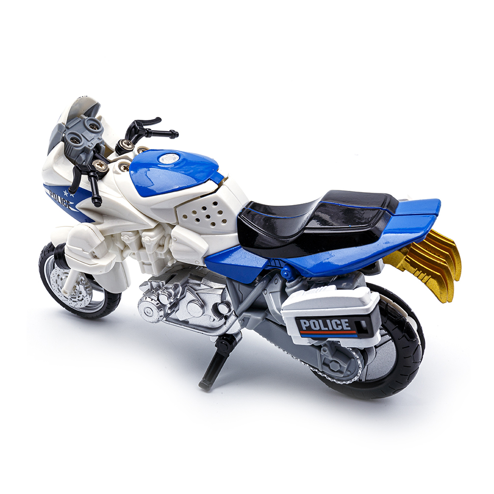 Робот-трансформер BAZUMI металлический Мотоцикл полиция - фото 6
