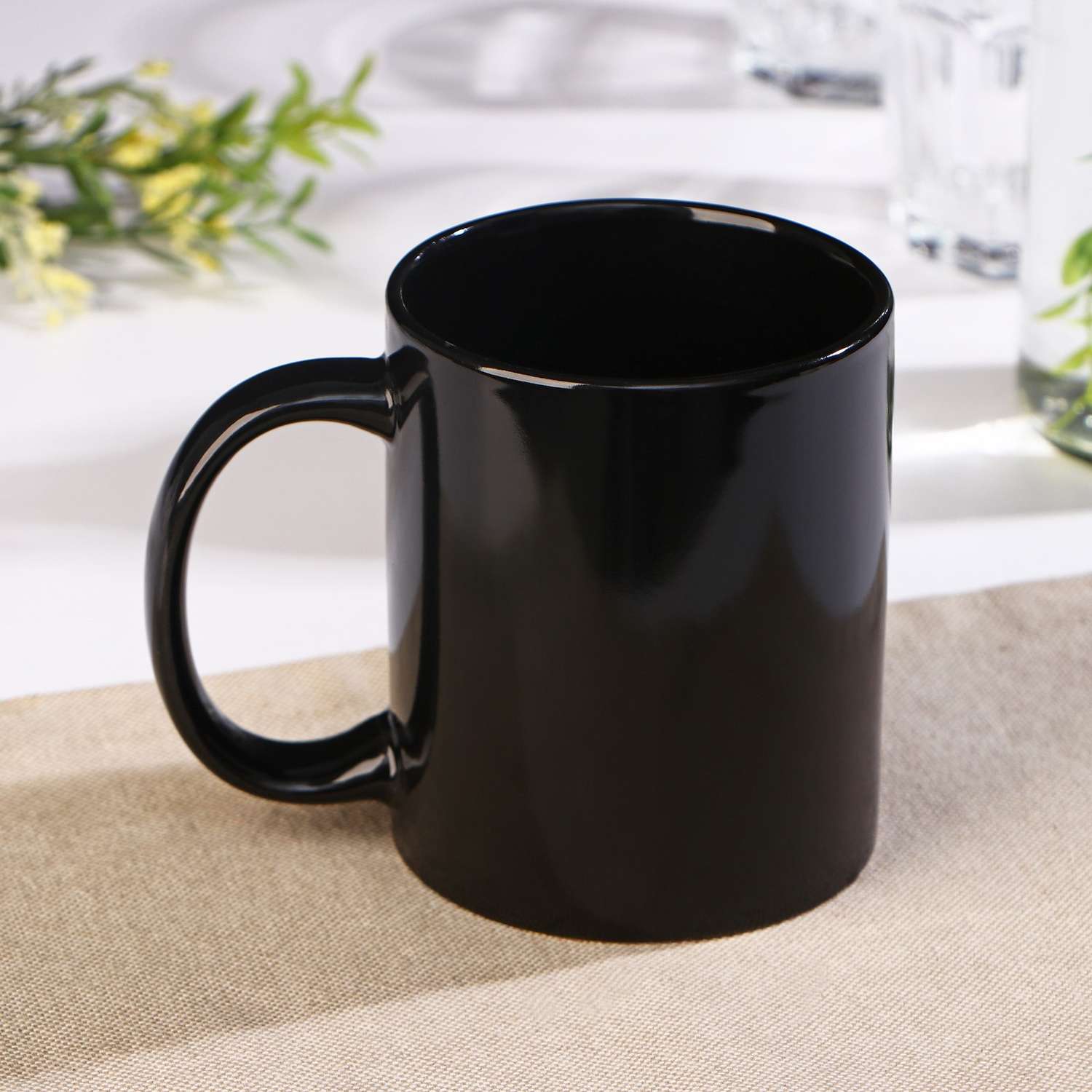 Кружка-хамелеон Доляна керамическая «Кофе» 350 мл цвет чёрный - фото 3