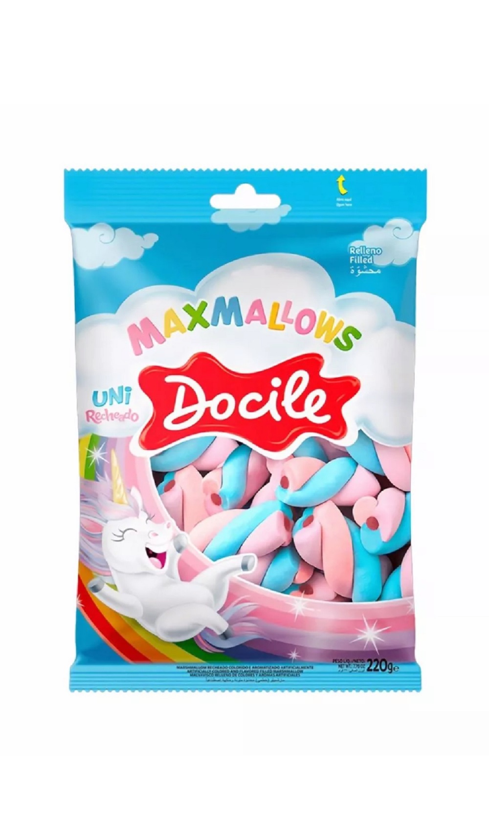 Зефир Docile Unicorn цветные завитки с начинкой ванильные 220 гр - фото 1