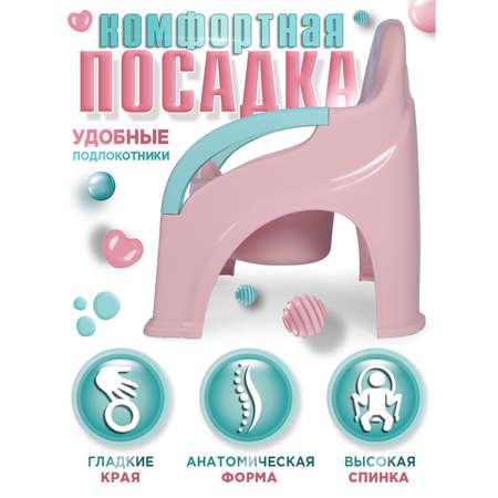 Горшок детский BabyCare Fluffy розовый-мятный