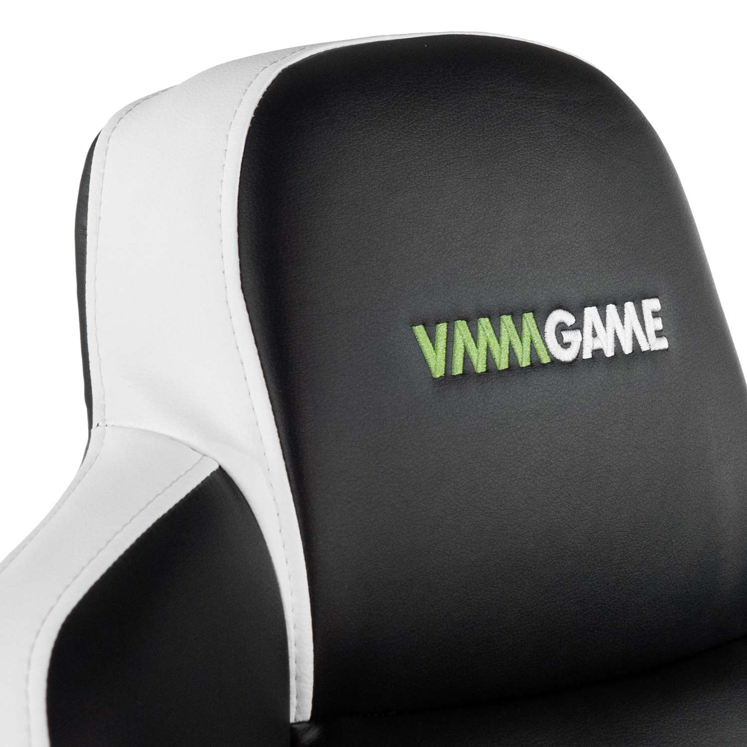 Кресло компьютерное VMMGAME UNIT UPGRADE с регулируемой спинкой кожа Черно - белый - фото 7